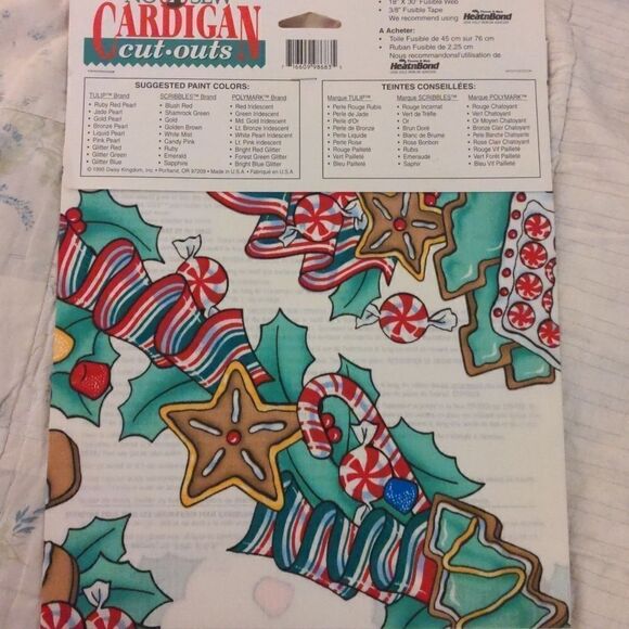 vintage Cardigan holiday Xmas‎ Fabric cutouts🌈5 for $25 - Picture 6 of 10